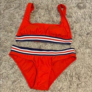 Red Xhilaration swim suit